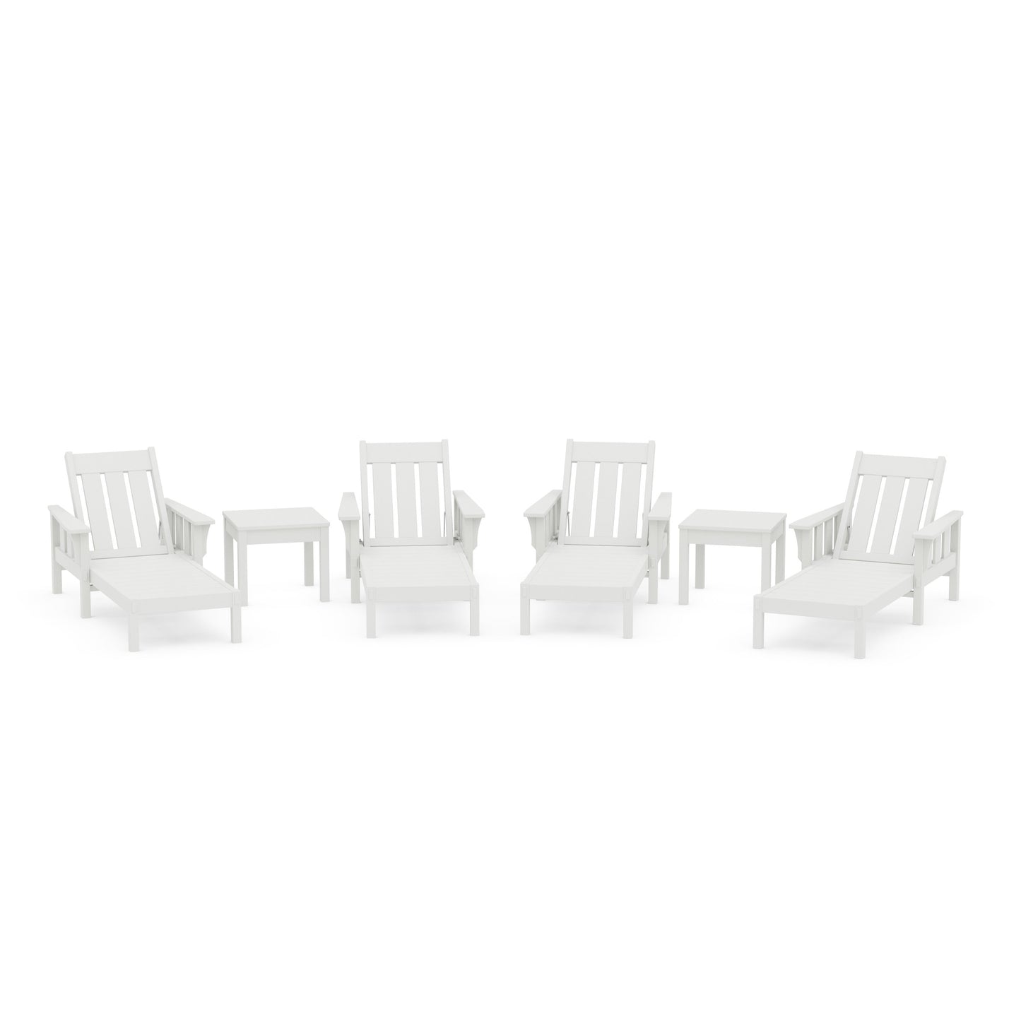 POLYWOOD Acadia 6-Piece Chaise Set — Vintage White