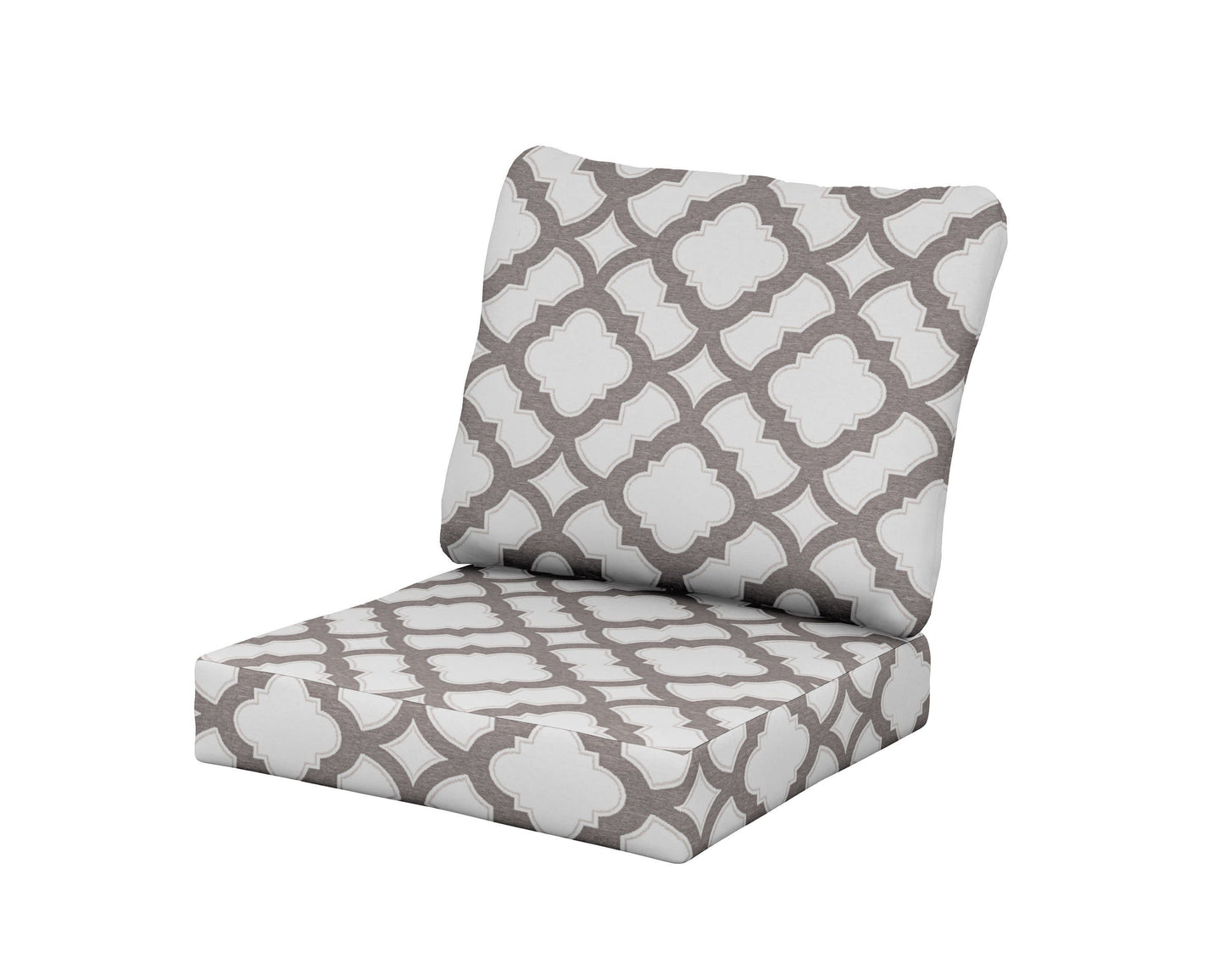 POLYWOOD Baffle Seat/Back Cushion — Trellis Grey Mist