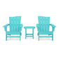 POLYWOOD Wave 3-Piece Adirondack Chair Set FREE SHIPPING