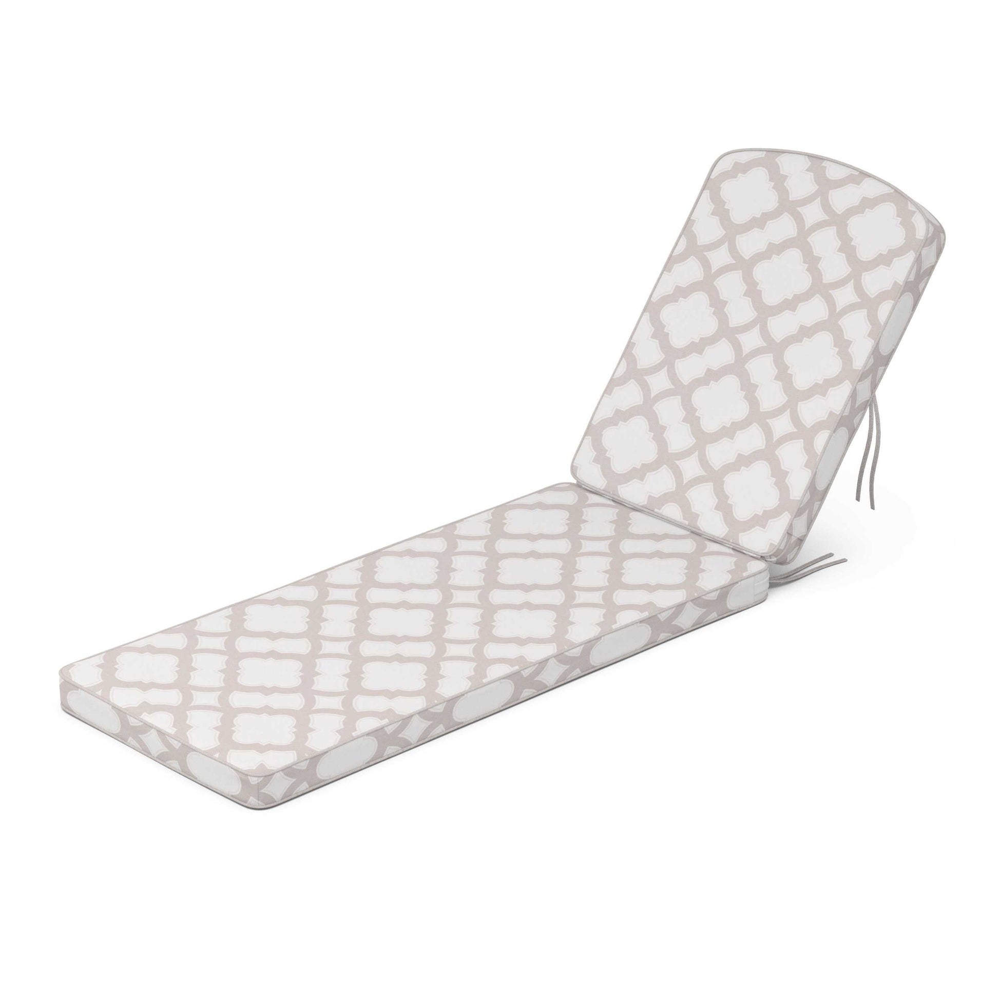 POLYWOOD Chinoiserie Chaise Cushion — Trellis Dune Burlap