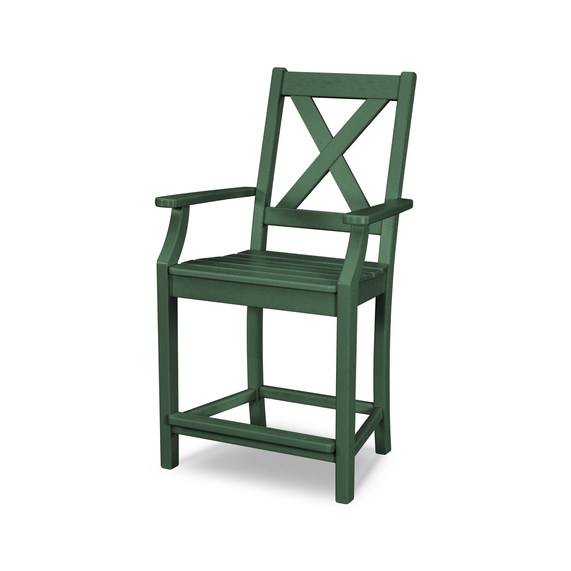 POLYWOOD Braxton Counter Arm Chair — Green