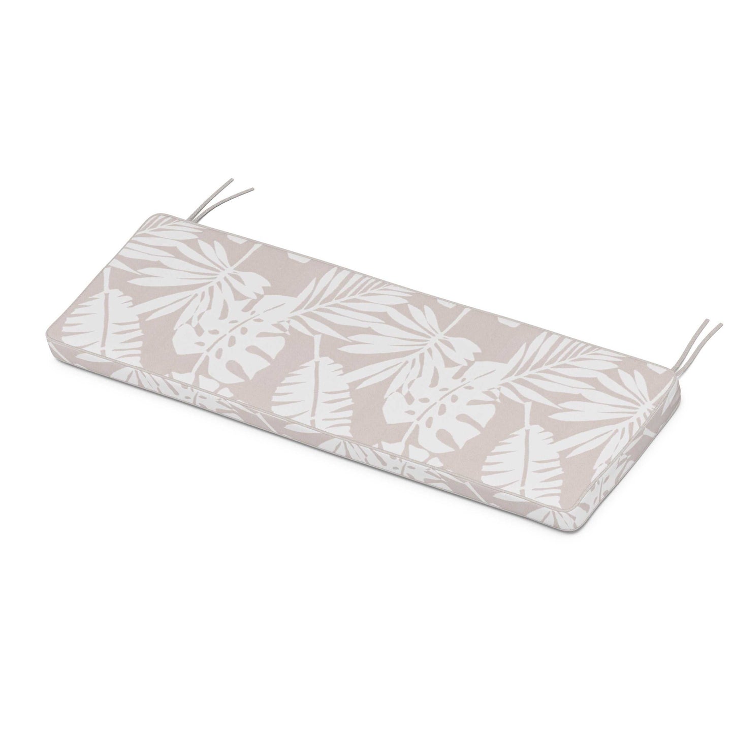 POLYWOOD Chinoiserie Bench Seat Cushion — Leaf Dune Burlap