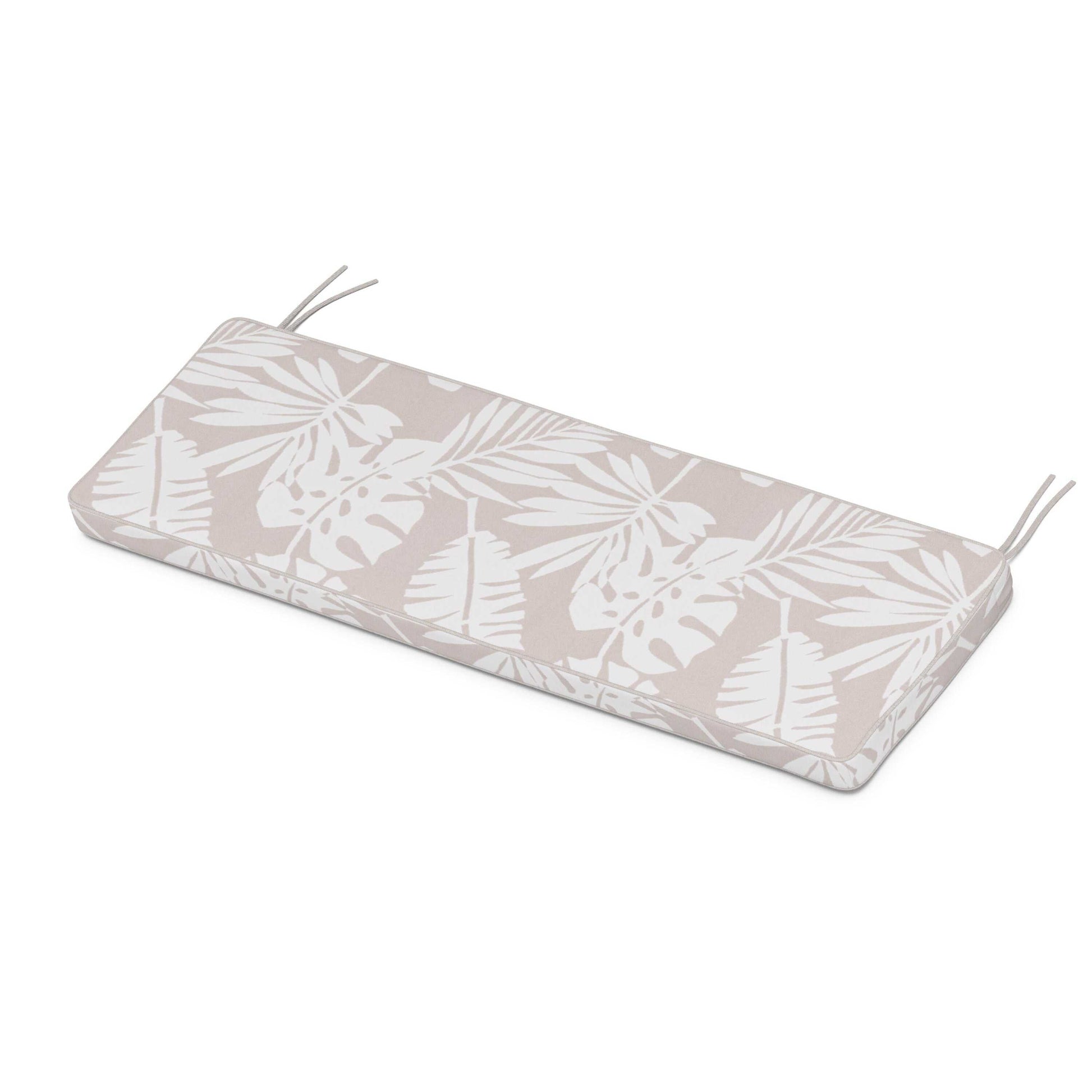 POLYWOOD Chinoiserie Bench Seat Cushion — Leaf Dune Burlap
