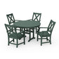POLYWOOD Braxton 5-Piece Round Farmhouse Dining Set — Green