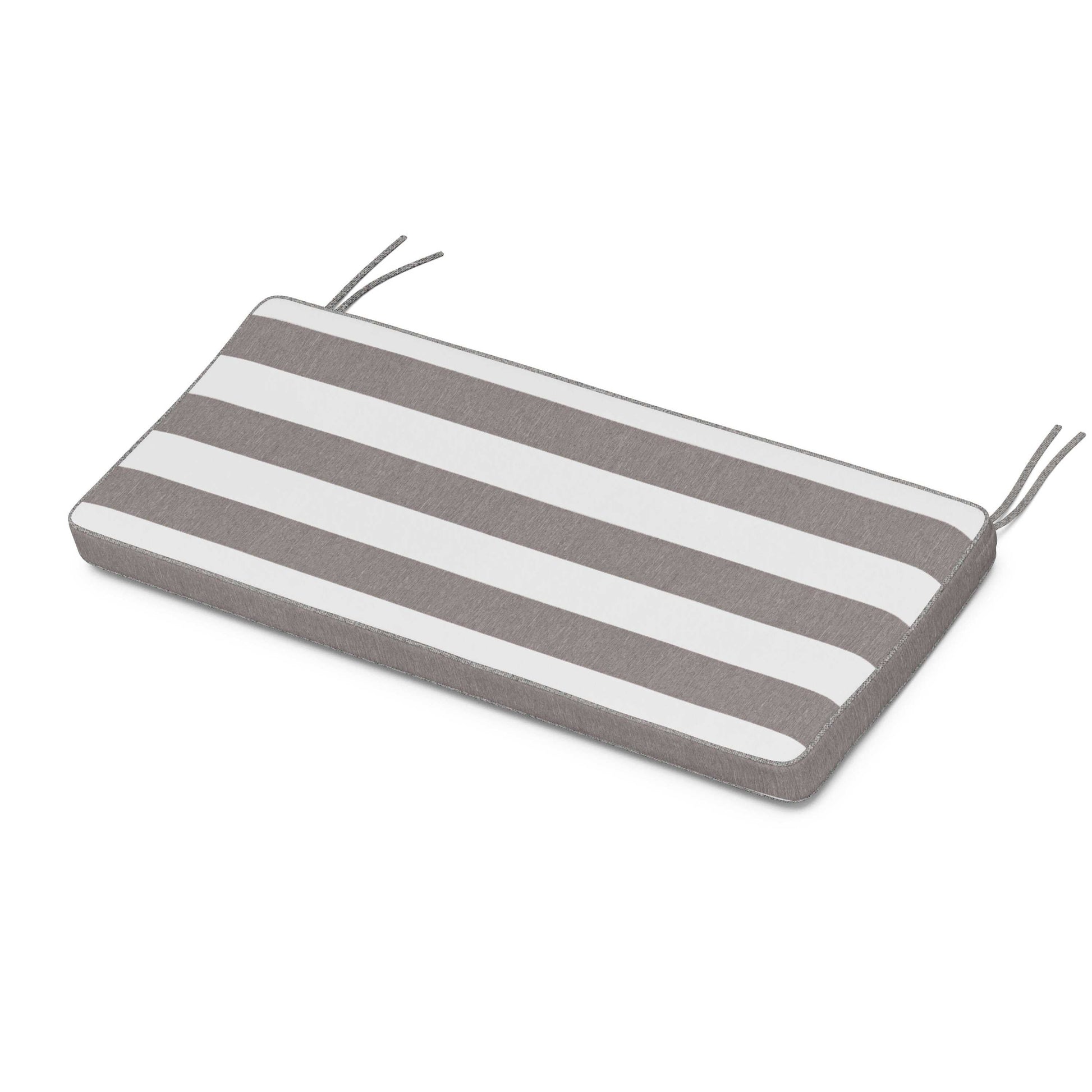 POLYWOOD Chinoiserie Bench Seat Cushion — Cabana Stripe Grey Mist