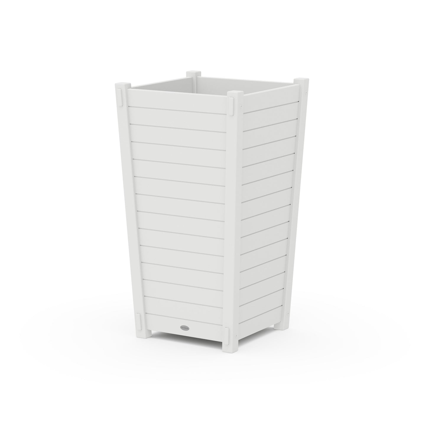 POLYWOOD Nautical Large Tapered Square Tall Planter Box — White