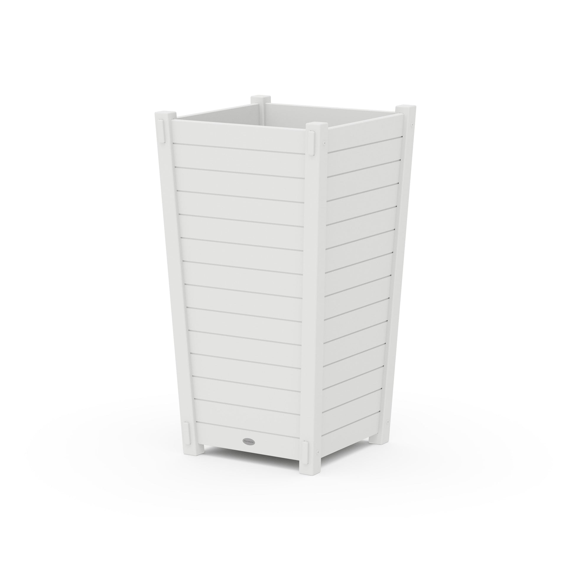 POLYWOOD Nautical Large Tapered Square Tall Planter Box — White