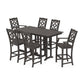 POLYWOOD Chinoiserie 7-Piece Farmhouse Bar Set — Vintage Coffee