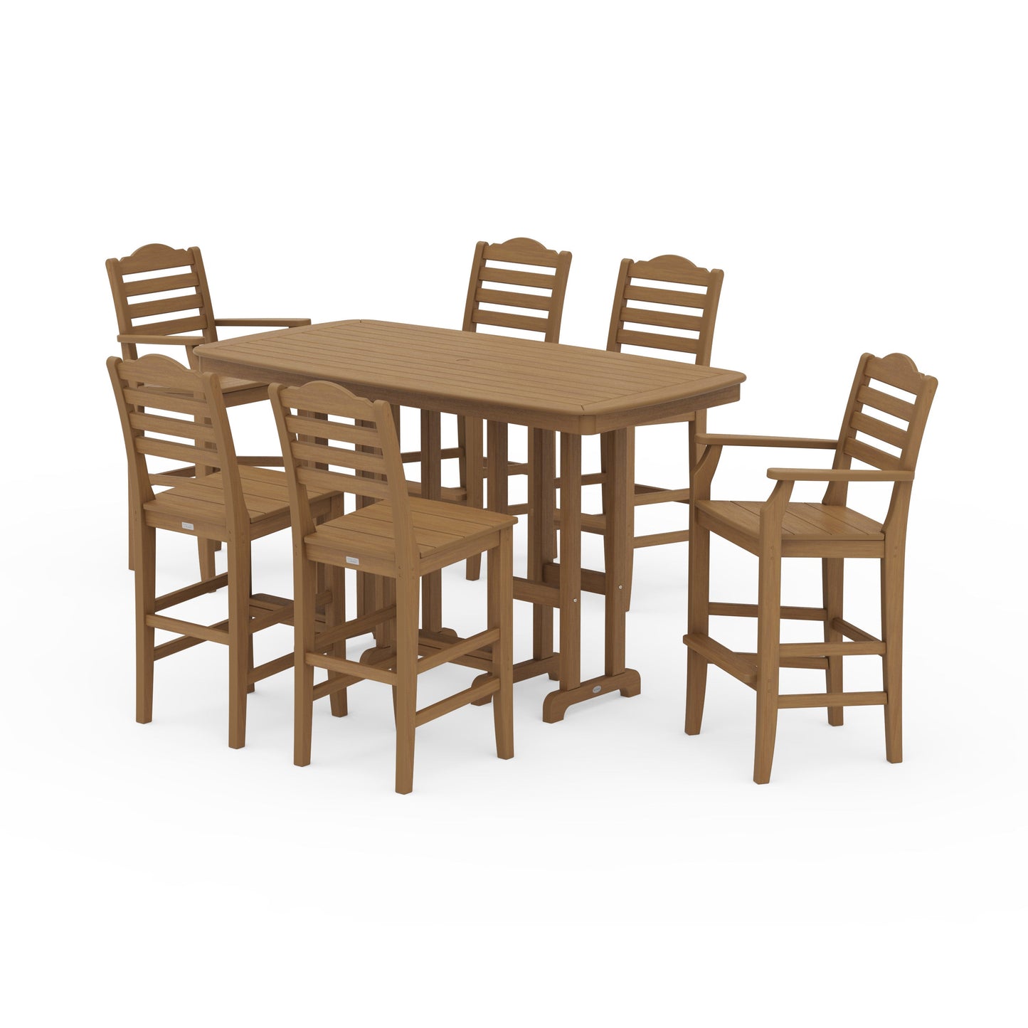 POLYWOOD Savannah 7-Piece Bar Set — Natural