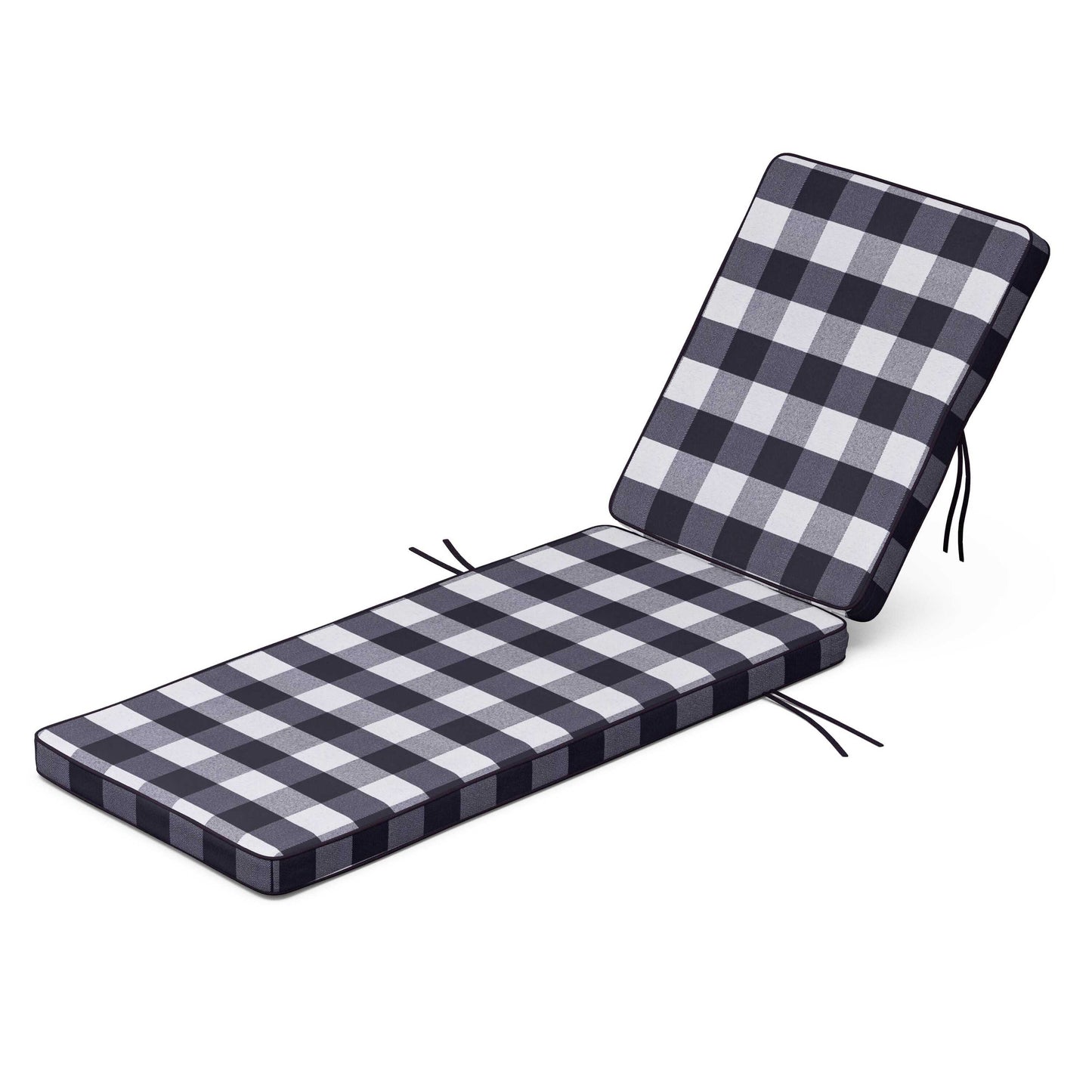 POLYWOOD Acadia Chaise Cushion — Buffalo Plaid Navy