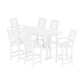 POLYWOOD Chinoiserie 7-Piece Bar Set with Trestle Legs — White