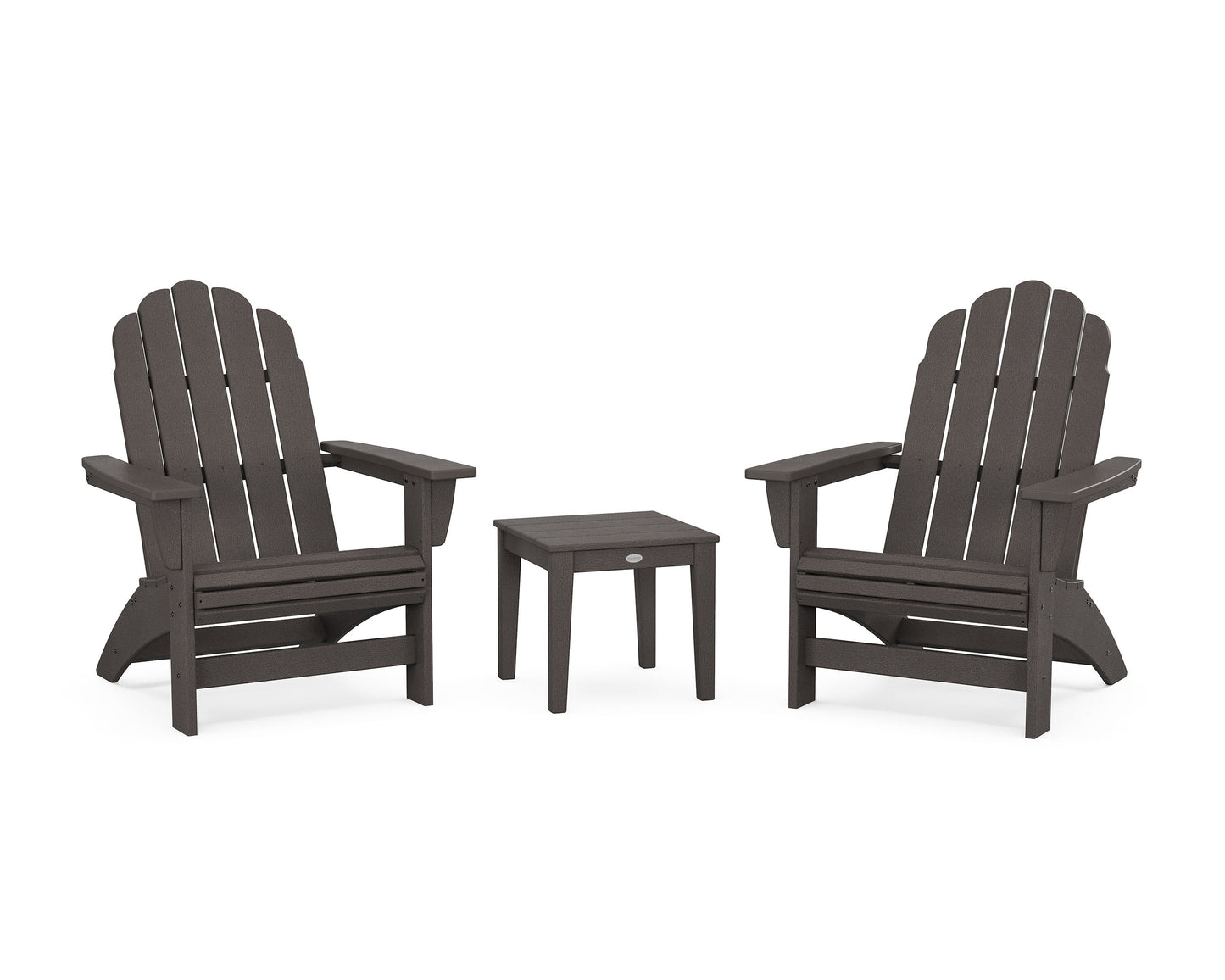 POLYWOOD 3-Piece Vineyard Grand Adirondack Set — Vintage Coffee