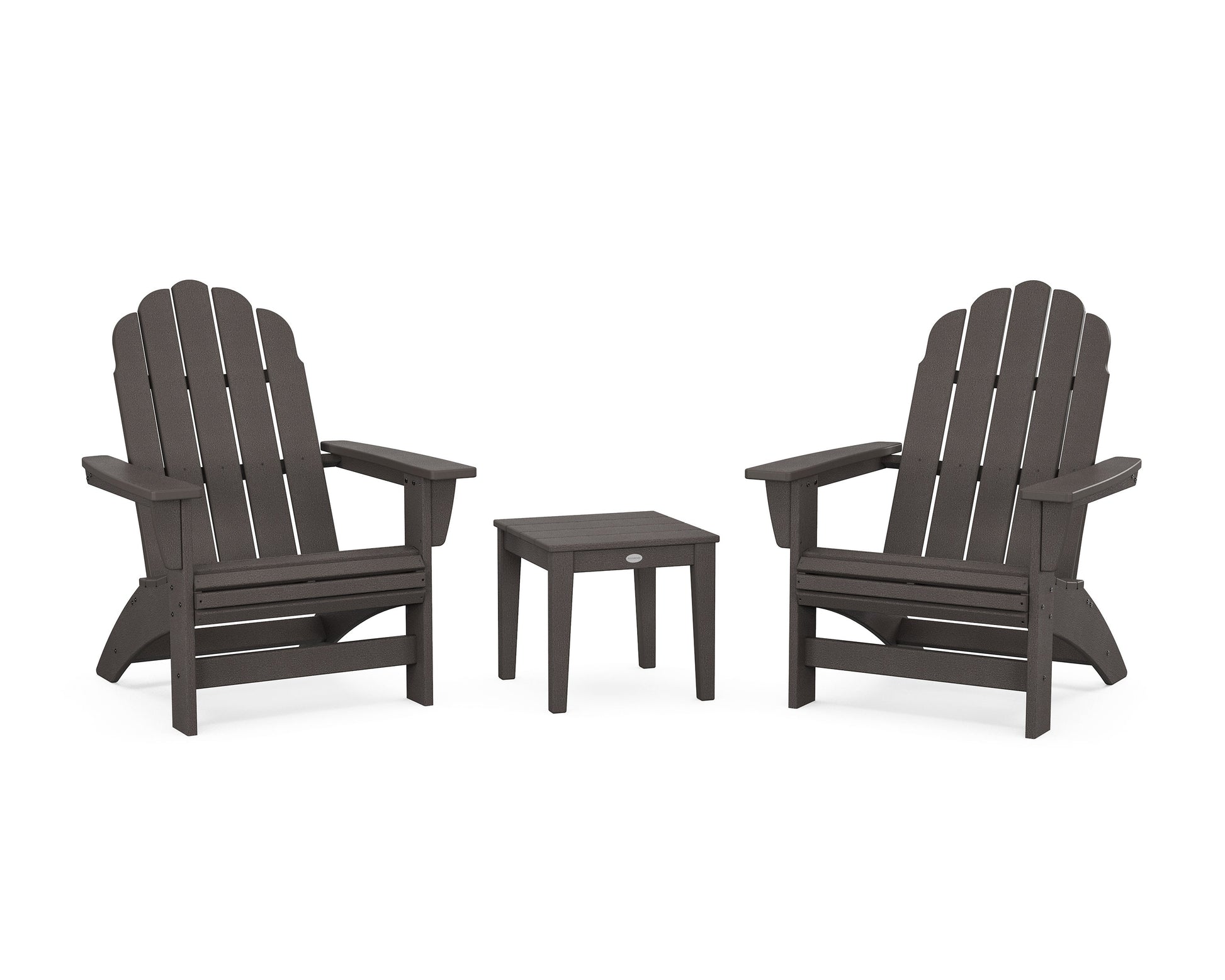 POLYWOOD 3-Piece Vineyard Grand Adirondack Set — Vintage Coffee