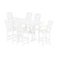 POLYWOOD Chinoiserie 7-Piece Farmhouse Bar Set with Trestle Legs — White