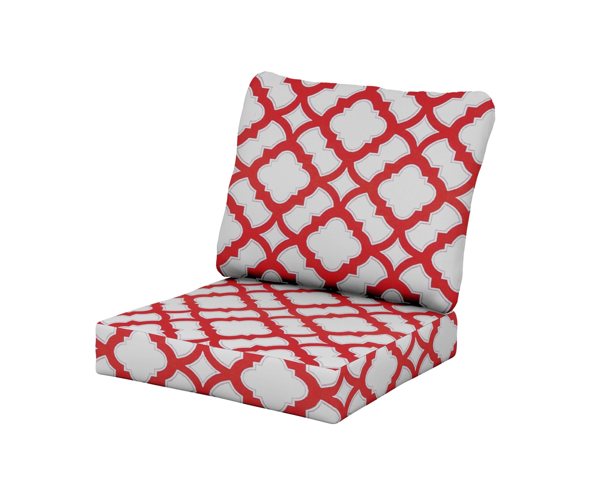 POLYWOOD Baffle Seat/Back Cushion — Trellis Crimson