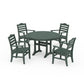 POLYWOOD Savannah 5-Piece Round Dining Set with Trestle Legs — Green