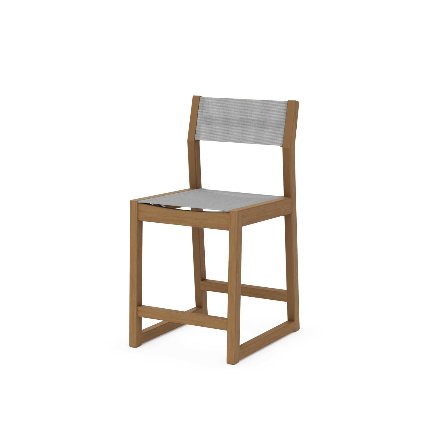 POLYWOOD EDGE Sling Counter Side Chair — Natural / Metallic Sling