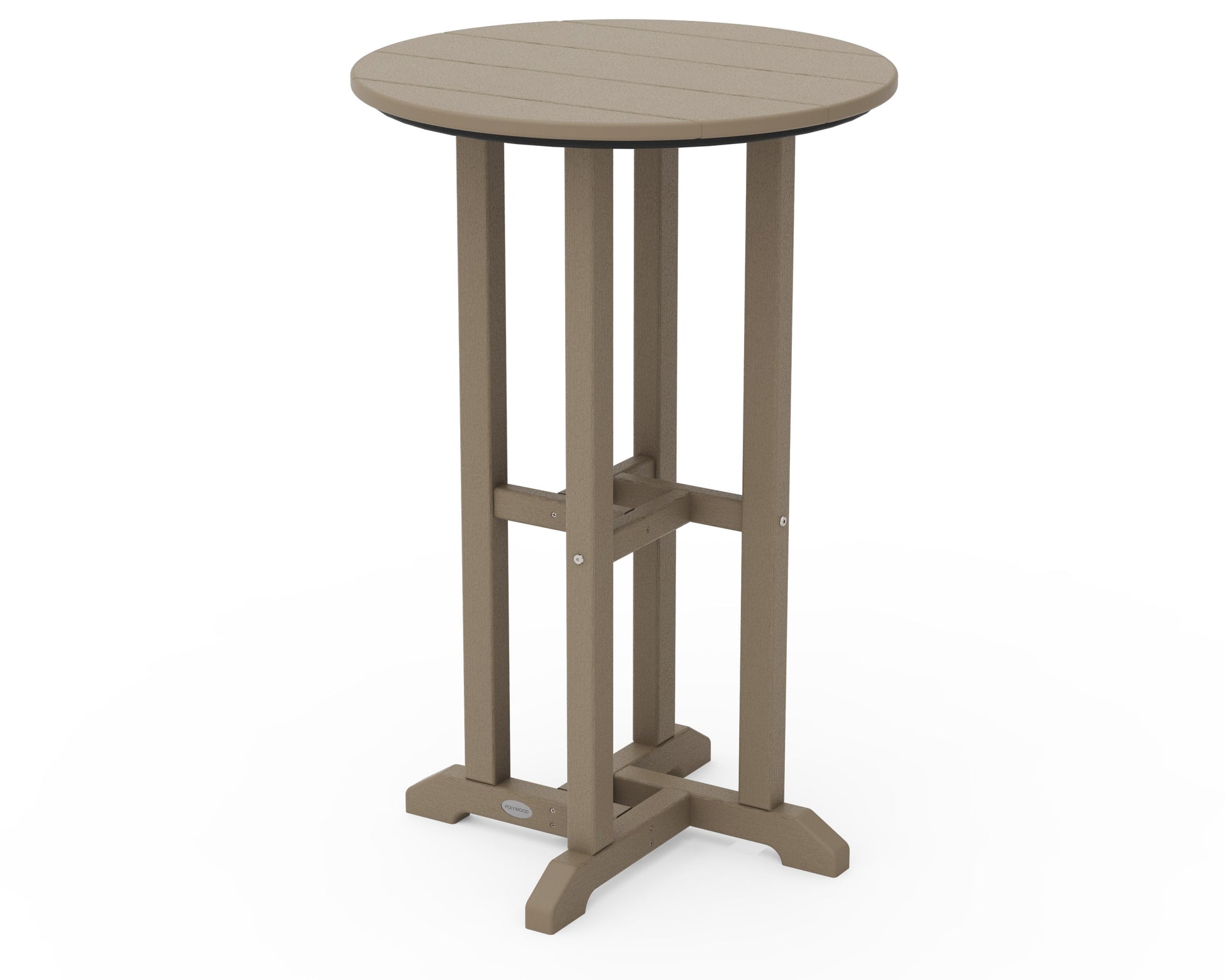POLYWOOD 24" Round Farmhouse Counter Bistro Table — Vintage Sahara