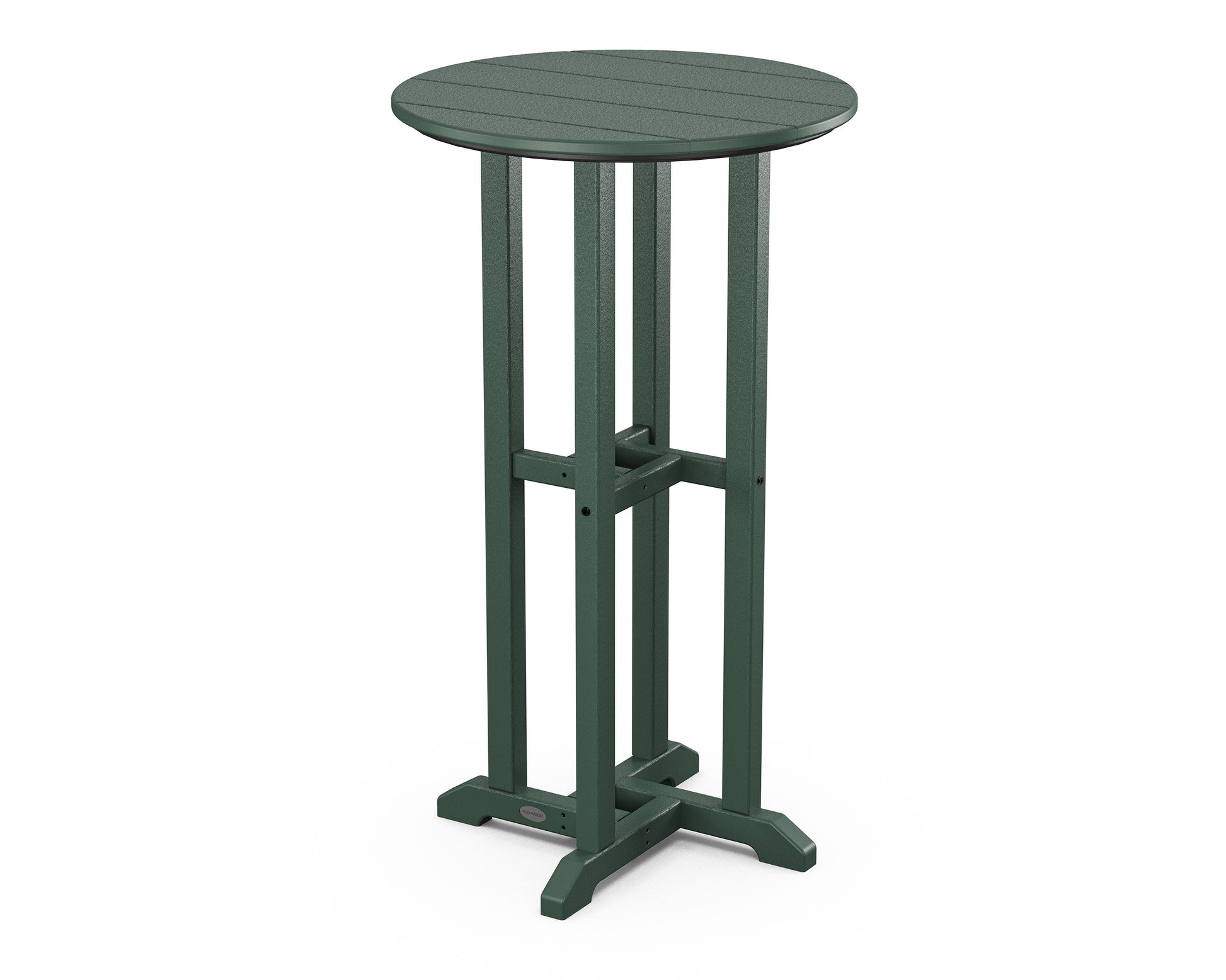 POLYWOOD 24" Round Farmhouse Bar Bistro Table — Green