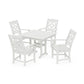 POLYWOOD Chinoiserie 5-Piece Farmhouse Dining Set — Vintage White