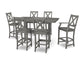 POLYWOOD Braxton 7-Piece Farmhouse Trestle Bar Set — Slate Grey