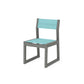 POLYWOOD EDGE Sling Dining Side Chair — Slate Grey / Dupioni Aquamarine Sling