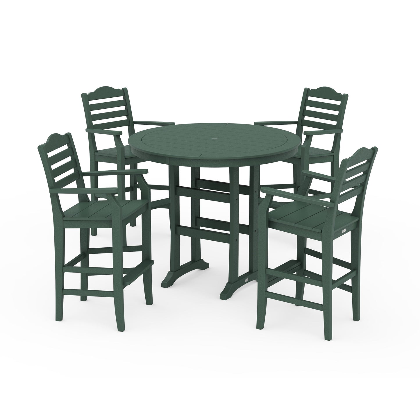 POLYWOOD Savannah 5-Piece Round Bar Set — Green