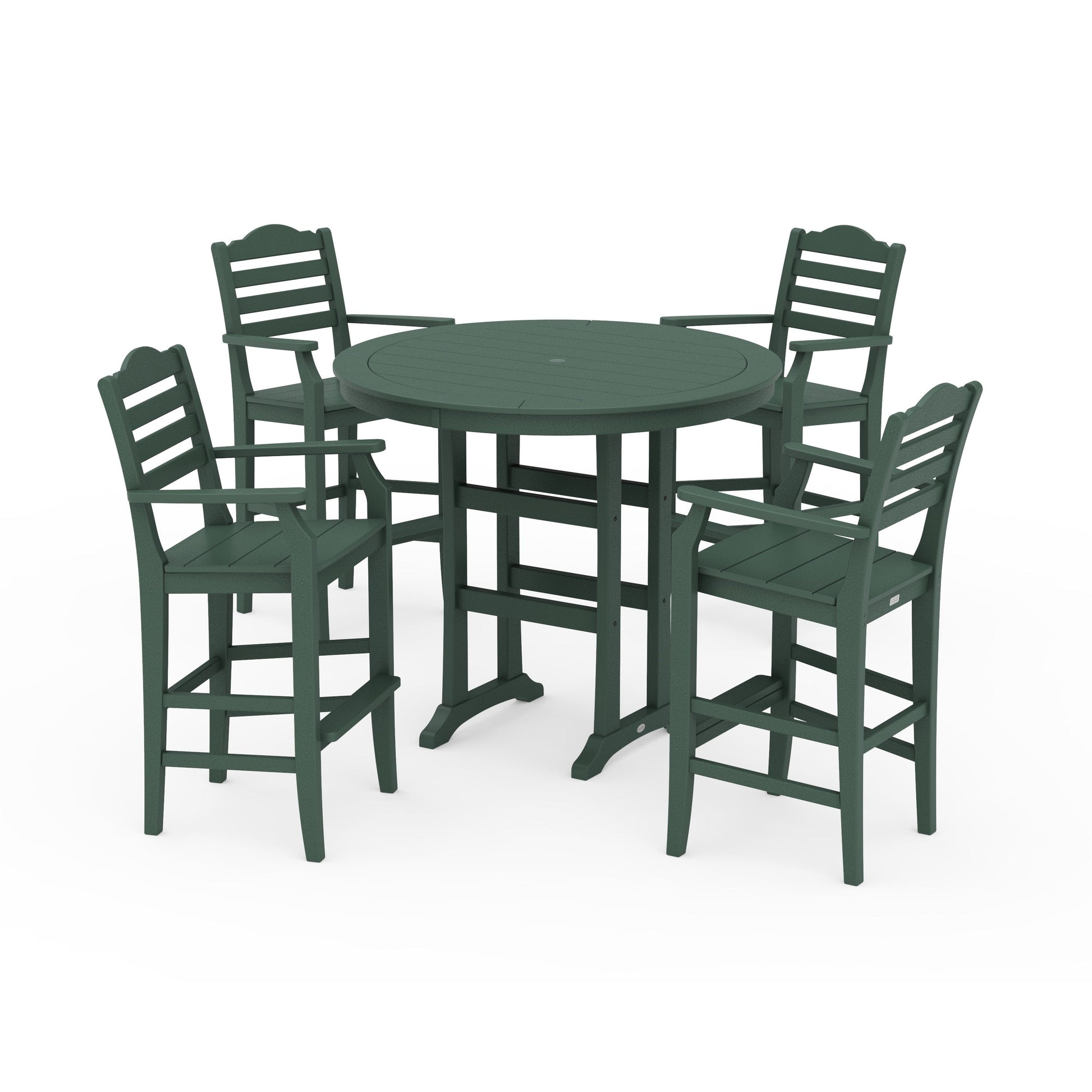 POLYWOOD Savannah 5-Piece Round Bar Set — Green
