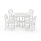 POLYWOOD Savannah 5-Piece Round Farmhouse Counter Set — Vintage White