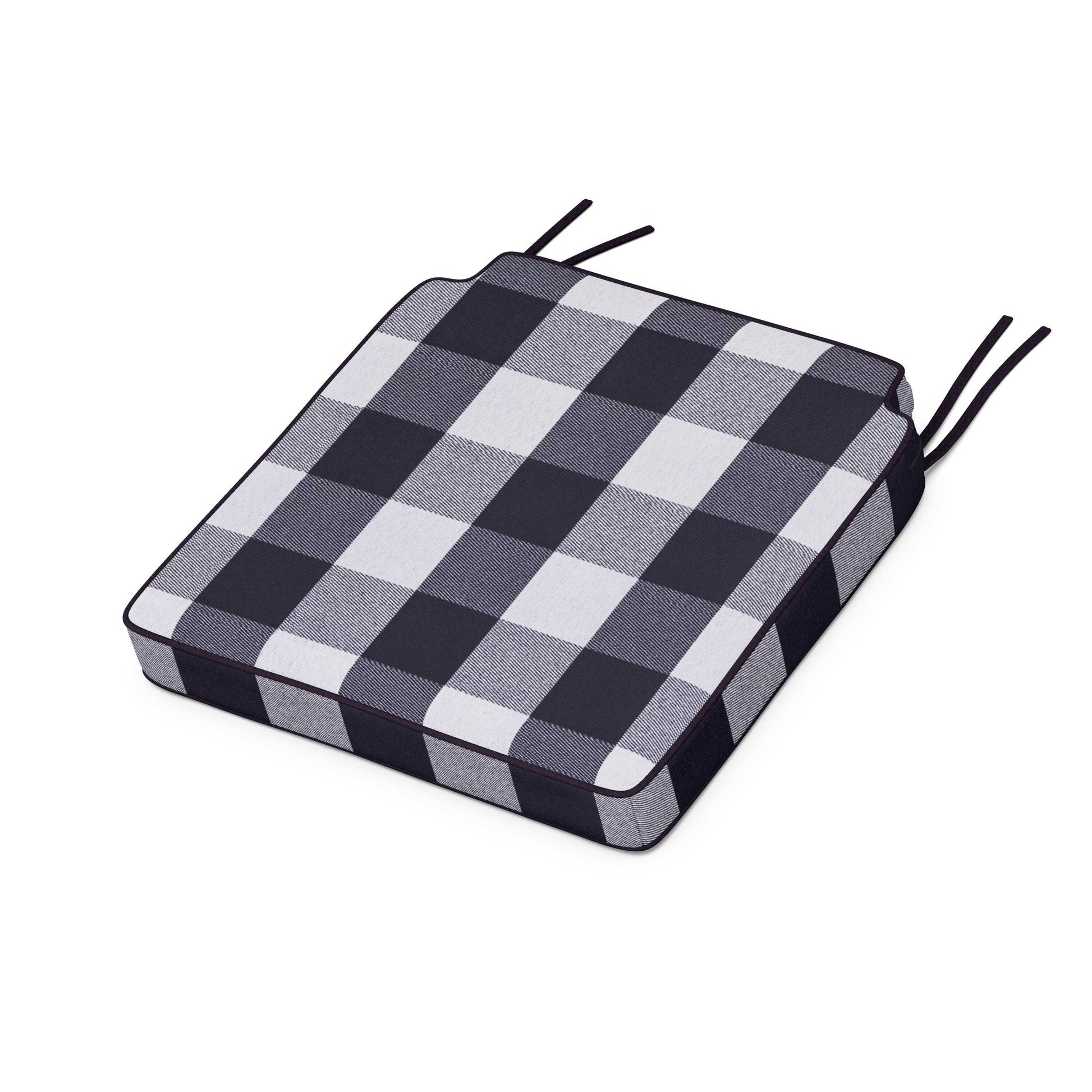 POLYWOOD Acadia Dining Side Seat Cushion — Buffalo Plaid Navy