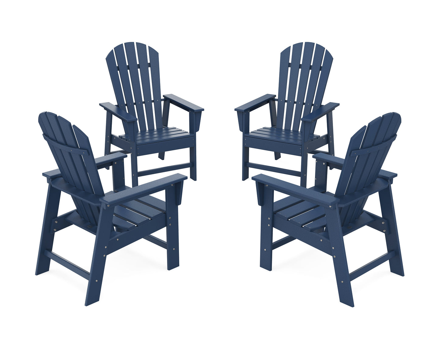 POLYWOOD 4-Piece South Beach Casual Chair Conversation Set — Navy