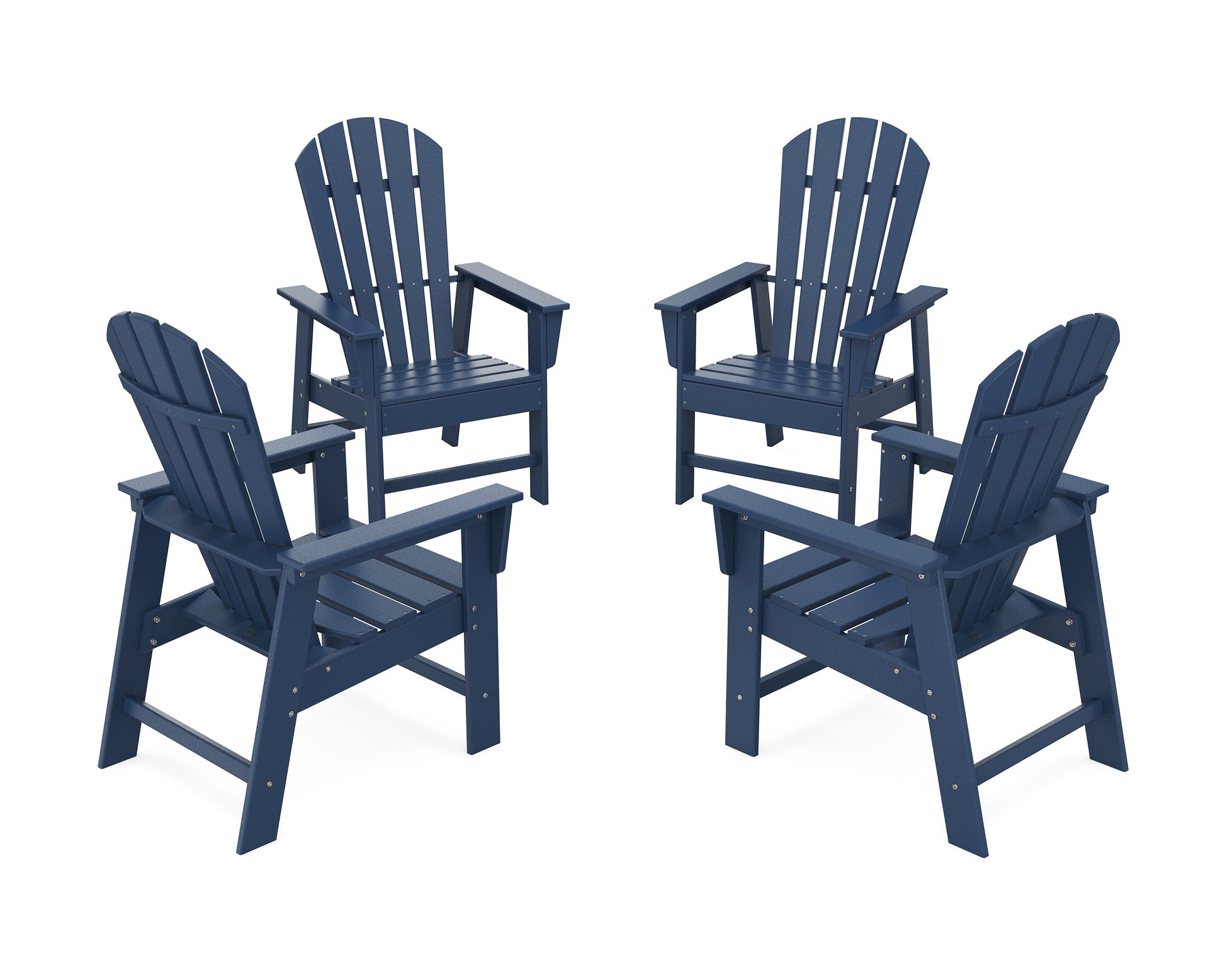 POLYWOOD 4-Piece South Beach Casual Chair Conversation Set — Navy