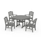 POLYWOOD Savannah 5-Piece Round Dining Set with Trestle Legs — Slate Grey