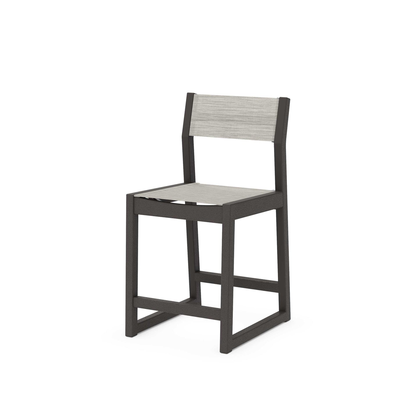 POLYWOOD EDGE Sling Counter Side Chair — Vintage Coffee / Birch Sling