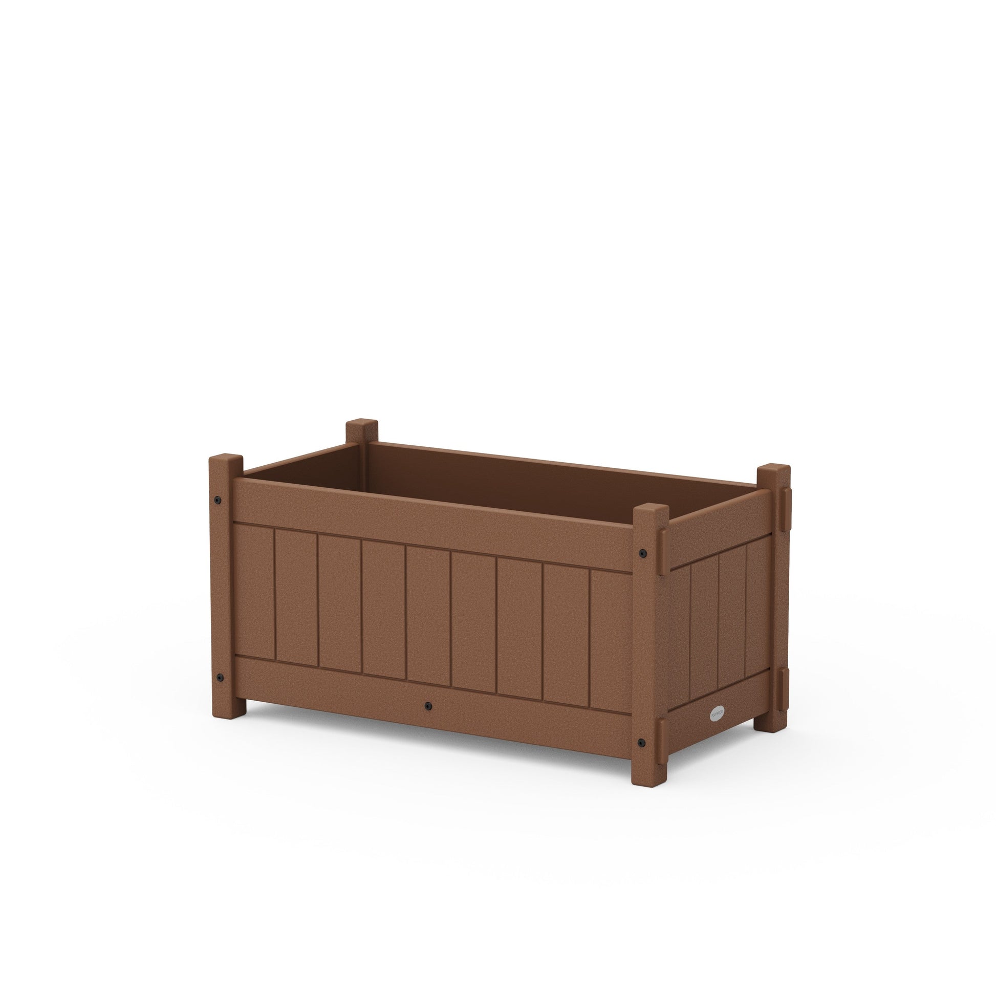 POLYWOOD Vineyard Rectangle Double Planter Box — Teak