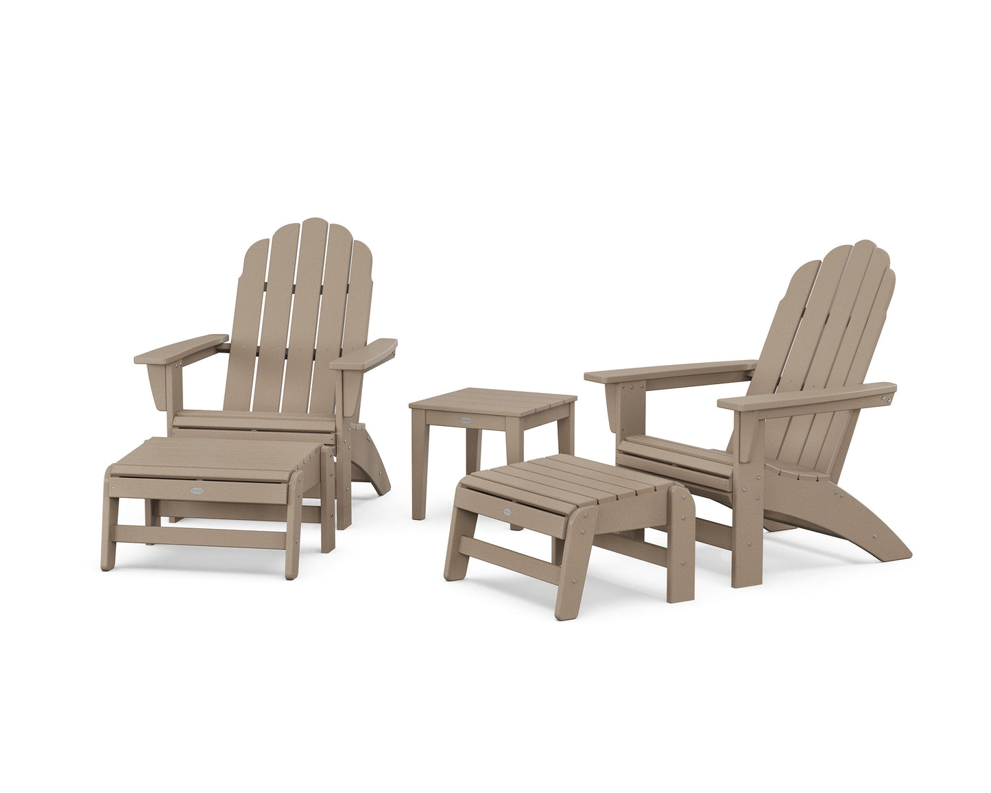 POLYWOOD 5-Piece Vineyard Grand Adirondack Set — Vintage Sahara