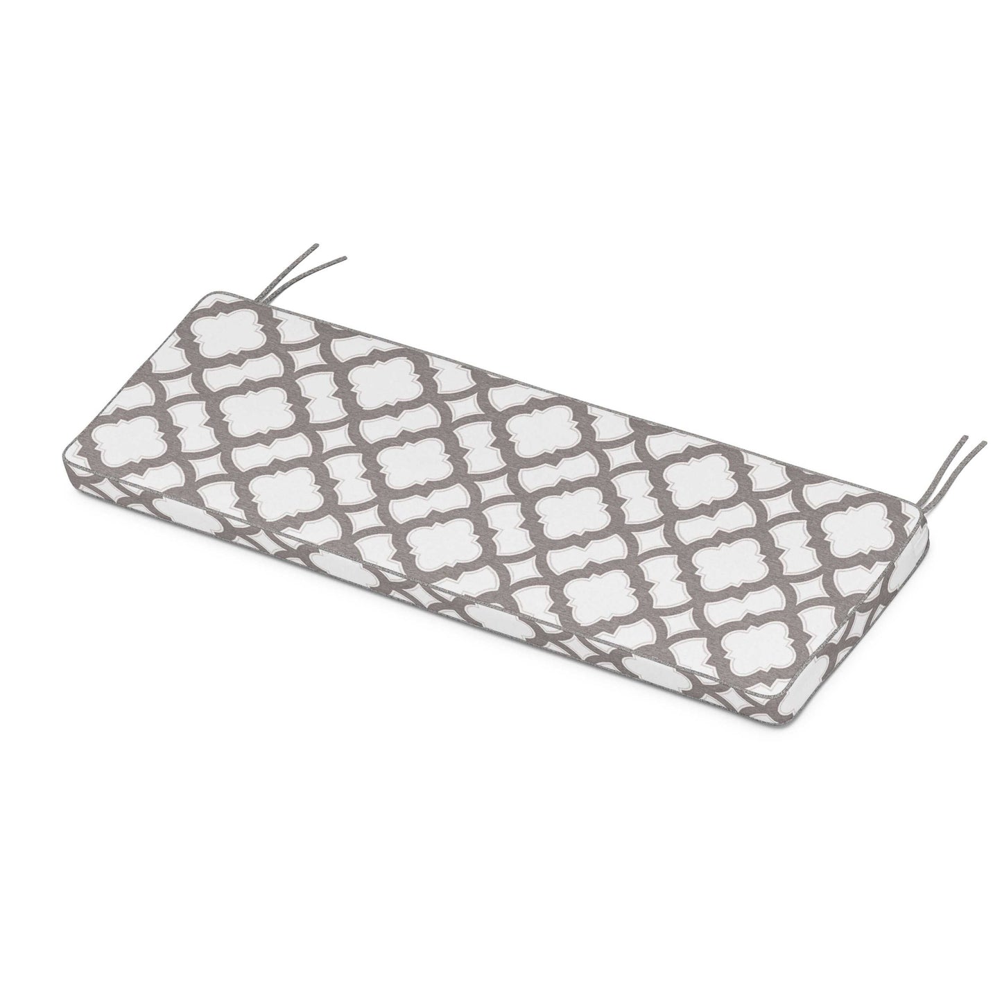 POLYWOOD Chinoiserie Bench Seat Cushion — Trellis Grey Mist