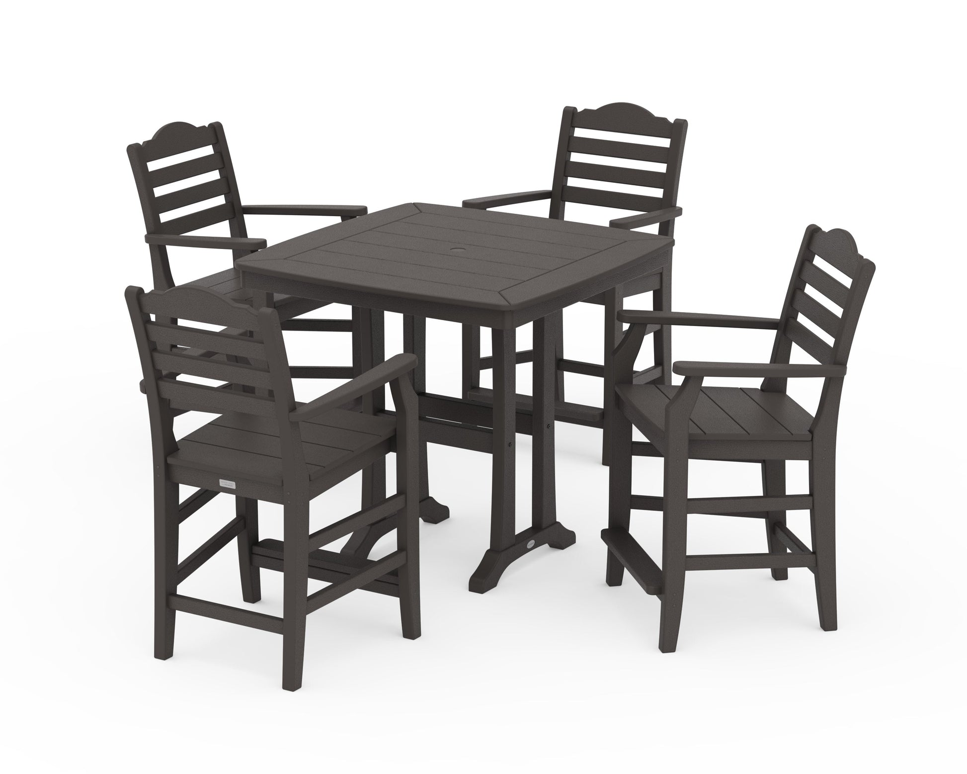 POLYWOOD Savannah 5-Piece Counter Set with Trestle Legs — Vintage Coffee