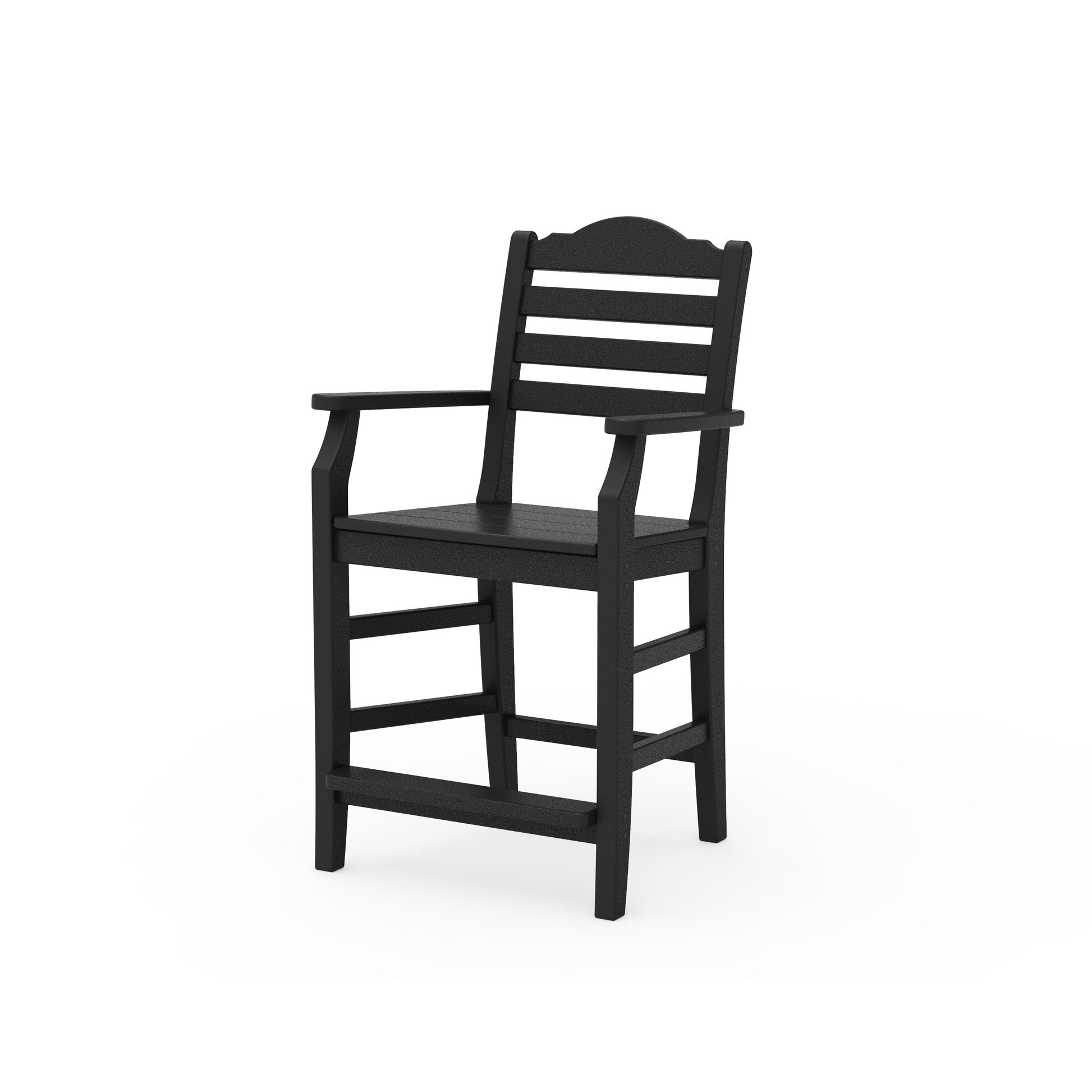 POLYWOOD Savannah Counter Arm Chair — Black