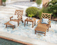 POLYWOOD Chippendale 3-Piece Chaise Set with Arms and Wheels