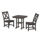 POLYWOOD Braxton Side Chair 3-Piece Dining Set — Vintage Coffee