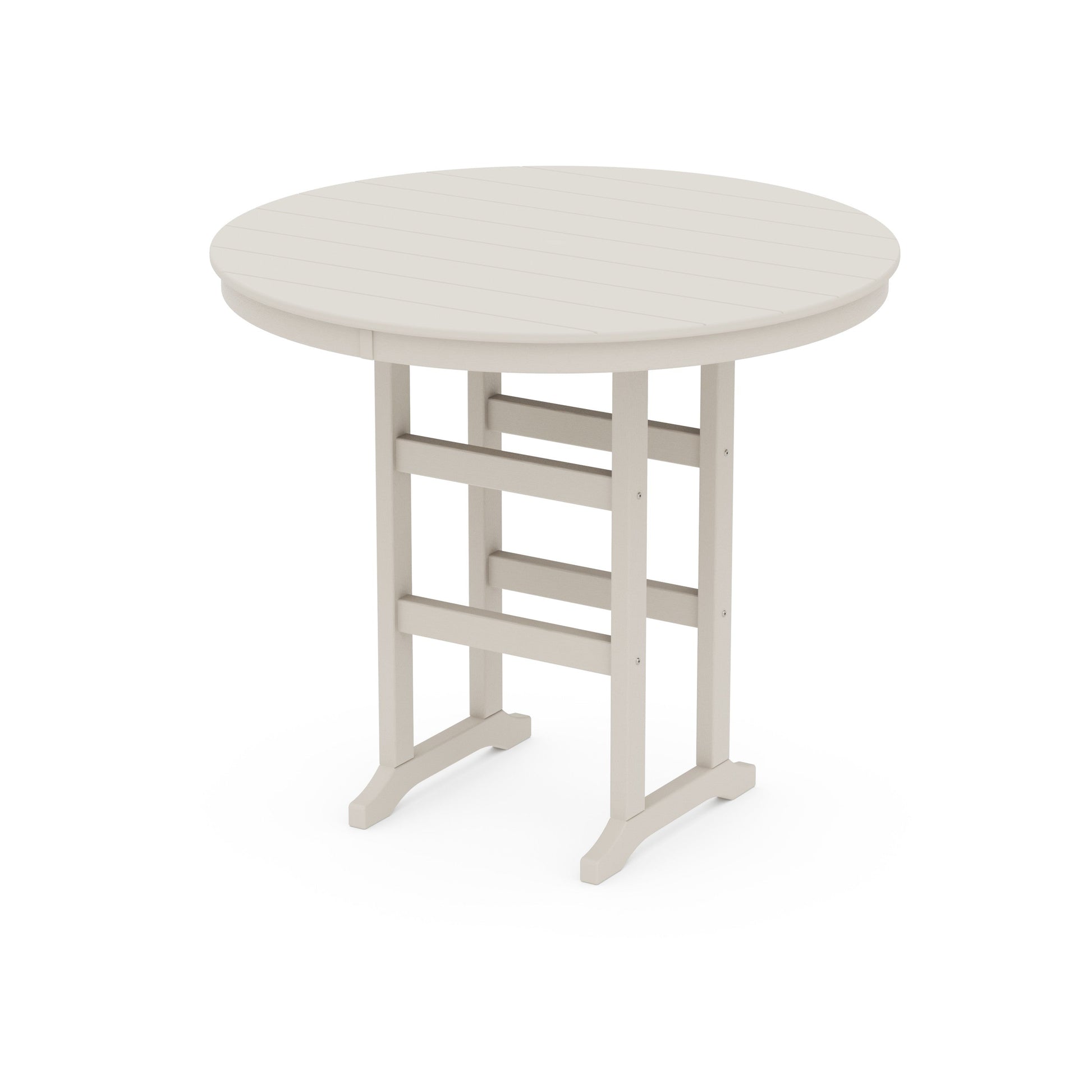 POLYWOOD 48" Round Farmhouse Bar Table — Vintage Sahara