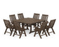 POLYWOOD Vineyard Folding Chair 9-Piece Square Farmhouse Dining Set with Trestle Legs — Kona