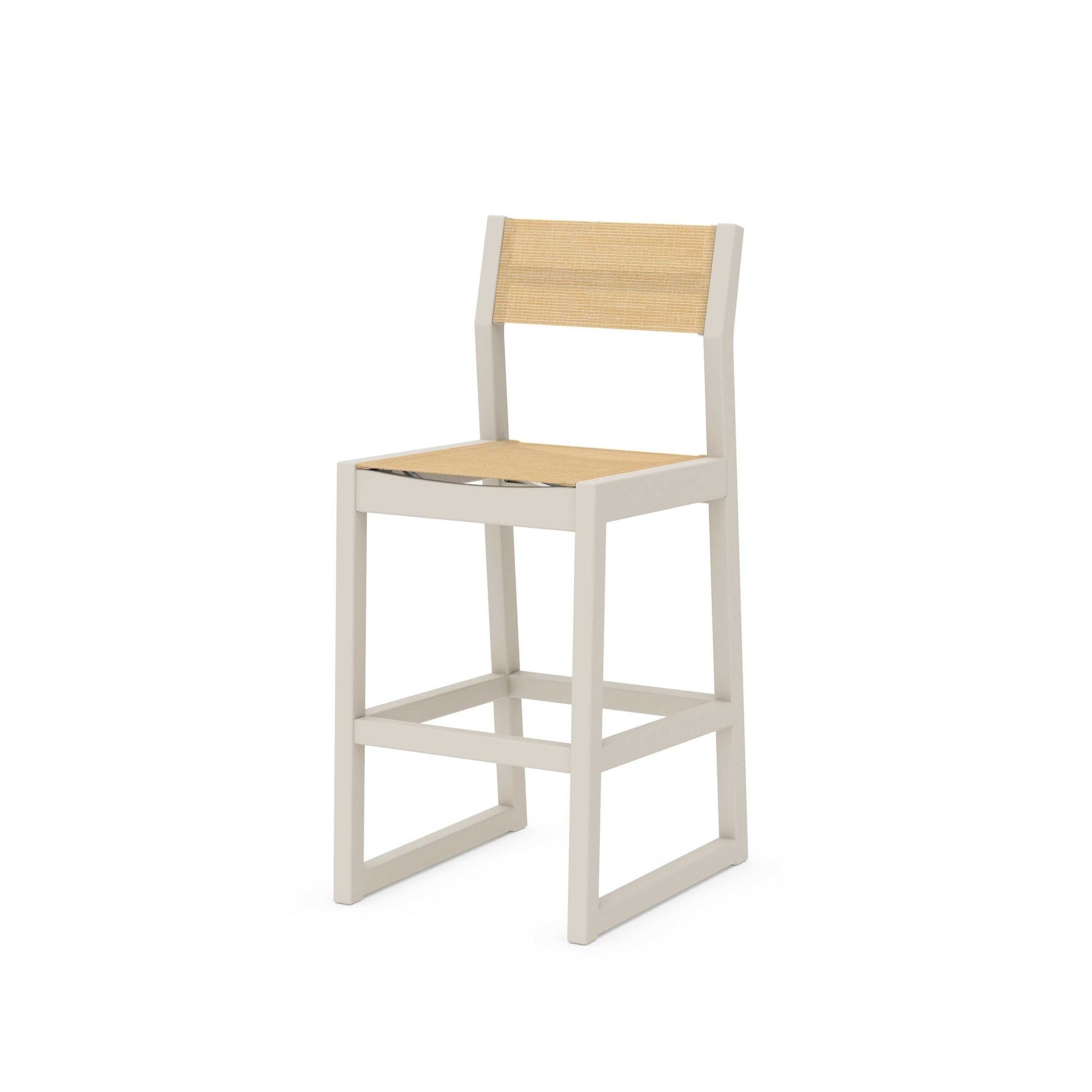 POLYWOOD EDGE Sling Bar Side Chair — Sand / Dupioni Apricot Sling
