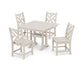 POLYWOOD Chippendale 5-Piece Farmhouse Trestle Side Chair Dining Set — Sand