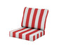 POLYWOOD Baffle Seat/Back Cushion — Cabana Stripe Crimson