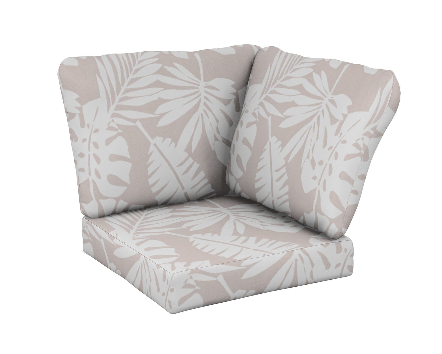 POLYWOOD Baffle Modular Corner Cushion — Leaf Dune Burlap