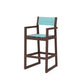 POLYWOOD EDGE Sling Bar Arm Chair — Mahogany / Dupioni Aquamarine Sling