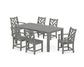 POLYWOOD Chippendale 7-Piece Parsons Dining Set — Slate Grey