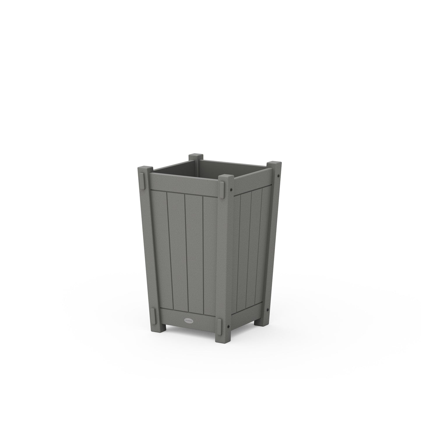 POLYWOOD Vineyard Tapered Square Short Planter Box — Slate Grey